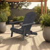Outdoor Adirondack Chair with Cupholders Foldable Dark Gray Wood Finish By Casagear Home BM320566