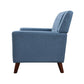 Accent Armchair Tufted Back and Flared Arms Birch Wood Blue Polyester By Casagear Home BM320567