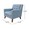 Accent Armchair Tufted Back and Flared Arms Birch Wood Blue Polyester By Casagear Home BM320567