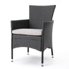 Marri Patio Dining Chair Set of 2 Ergonomic Gray Wicker Design Beige By Casagear Home BM320568