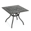 Serb Outdoor Dining Table, 37 Inch Square, Handcrafted Copper Patina Finish By Casagear Home