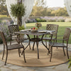 Serb Outdoor Dining Table, 37 Inch Square, Handcrafted Copper Patina Finish By Casagear Home