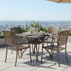 Serb Outdoor Dining Table, 37 Inch Square, Handcrafted Copper Patina Finish By Casagear Home