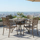 Serb Outdoor Dining Table, 37 Inch Square, Handcrafted Copper Patina Finish By Casagear Home