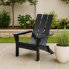 Foldable Outdoor Adirondack Chair, Rustic Black Steel and Acacia Wood By Casagear Home