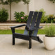 Foldable Outdoor Adirondack Chair, Rustic Black Steel and Acacia Wood By Casagear Home