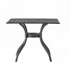 Cay Outdoor Dining Table, 40 Inch Square Top, Black Lattice Metal Design By Casagear Home