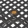 Cay Outdoor Dining Table, 40 Inch Square Top, Black Lattice Metal Design By Casagear Home