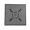 Cay Outdoor Dining Table, 40 Inch Square Top, Black Lattice Metal Design By Casagear Home