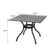 Cay Outdoor Dining Table, 40 Inch Square Top, Black Lattice Metal Design By Casagear Home