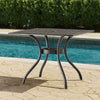 Cay Outdoor Dining Table, 40 Inch Square Top, Black Lattice Metal Design By Casagear Home