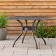 Cay Outdoor Dining Table, 40 Inch Square Top, Black Lattice Metal Design By Casagear Home