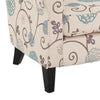 Accent Club Chair Classic Rolled Arms Floral White and Blue Fabric Design By Casagear Home BM320578