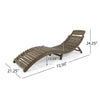 Hanie Outdoor Foldable Chaise Lounger, 73 Inch, Slatted Gray Acacia Wood By Casagear Home