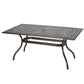 Toni Outdoor Table, 67 Inch Rectangular Top, Lattice Bronze Aluminium By Casagear Home