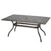 Toni Outdoor Table, 67 Inch Rectangular Top, Lattice Bronze Aluminium By Casagear Home