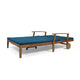 Hoye Double Chaise Lounger Recliner Bed Outdoor 79 Inch Acacia Wood By Casagear Home BM320582