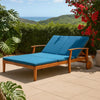 Hoye Double Chaise Lounger Recliner Bed, Outdoor, 79 Inch, Acacia Wood By Casagear Home