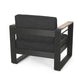 Accent Club Chair Slat Panel Design Modern Open Back Aluminum Black Wood By Casagear Home BM320583