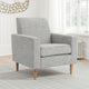Accent Club Chair, Modern Light Gray Padded Seat, Angled Legs, Rubberwood By Casagear Home