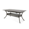 Dining Table, 64-82 Inch Extendable Acacia Wood Top, Aluminium, Dark Brown By Casagear Home