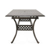 Dining Table, 64-82 Inch Extendable Acacia Wood Top, Aluminium, Dark Brown By Casagear Home