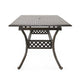 Dining Table, 64-82 Inch Extendable Acacia Wood Top, Aluminium, Dark Brown By Casagear Home