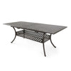 Dining Table, 64-82 Inch Extendable Acacia Wood Top, Aluminium, Dark Brown By Casagear Home