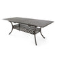 Dining Table 64-82 Inch Extendable Acacia Wood Top Aluminium Dark Brown By Casagear Home BM320587