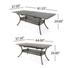 Dining Table, 64-82 Inch Extendable Acacia Wood Top, Aluminium, Dark Brown By Casagear Home