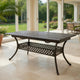 Dining Table, 64-82 Inch Extendable Acacia Wood Top, Aluminium, Dark Brown By Casagear Home