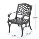 Toni Outdoor Armchair Scrolled Lattice Pattern Cabriole Legs Copper Metal By Casagear Home BM320588