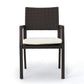 Roeh Outdoor Dining Chair Set of 2 Contemporary Wicker and Brown Fabric By Casagear Home BM320589