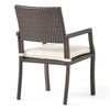 Roeh Outdoor Dining Chair Set of 2 Contemporary Wicker and Brown Fabric By Casagear Home BM320589