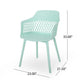 Outdoor Patio Chair, Curved Arms, Weather Resistant Modern Mint Green By Casagear Home