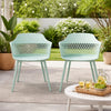 Outdoor Patio Chair, Curved Arms, Weather Resistant Modern Mint Green By Casagear Home