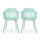 Outdoor Patio Chair, Curved Arms, Weather Resistant Modern Mint Green By Casagear Home