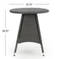 Outdoor Bistro Table 26 Inch Round Top and Taper Base Gray Rattan Wood By Casagear Home BM320595