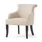 Accent Armchair, Nailhead Trim, Birch Wood, Plush Light Beige Fabric By Casagear Home