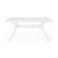 Toni Table 67 Inch Rectangular Lattice Top Saber Legs White Aluminium By Casagear Home BM320598