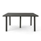 Nona Outdoor Dining Table 64 Inch Square Dark Gray Rattan Wood and Iron By Casagear Home BM320599