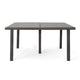 Nona Outdoor Dining Table, 64 Inch Square Top, Brown Rattan Wood, Iron By Casagear Home