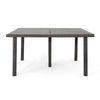 Nona Outdoor Dining Table, 64 Inch Square Top, Brown Rattan Wood, Iron By Casagear Home