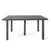 Nona Outdoor Dining Table 64 Inch Square Top Brown Rattan Wood Iron By Casagear Home BM320600