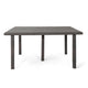 Nona Outdoor Dining Table, 64 Inch Square Top, Brown Rattan Wood, Iron By Casagear Home