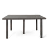 Nona Outdoor Dining Table, 64 Inch Square Top, Brown Rattan Wood, Iron By Casagear Home
