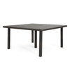 Nona Outdoor Dining Table, 64 Inch Square Top, Brown Rattan Wood, Iron By Casagear Home