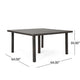 Nona Outdoor Dining Table, 64 Inch Square Top, Brown Rattan Wood, Iron By Casagear Home