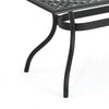 Cay Outdoor Dining Table, 67 Inch Rectangular, Lattice Black Aluminium By Casagear Home
