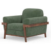 Pola Accent Chair Olive Green Polyester Foam Cushions Solid Pine Wood By Casagear Home BM320741